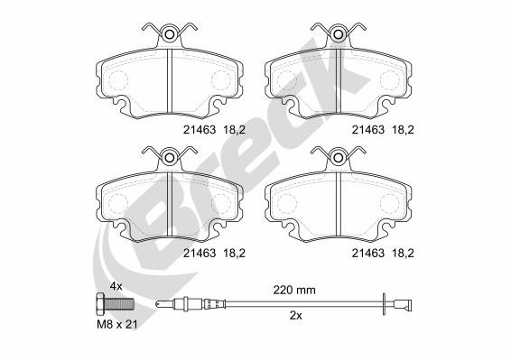 BRECK Bremsbelagsatz, Scheibenbremse